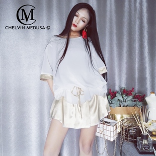 上衣短裙很仙 女2020新款 两件套洋气网红 雪纺套装 chic欧洲站时尚