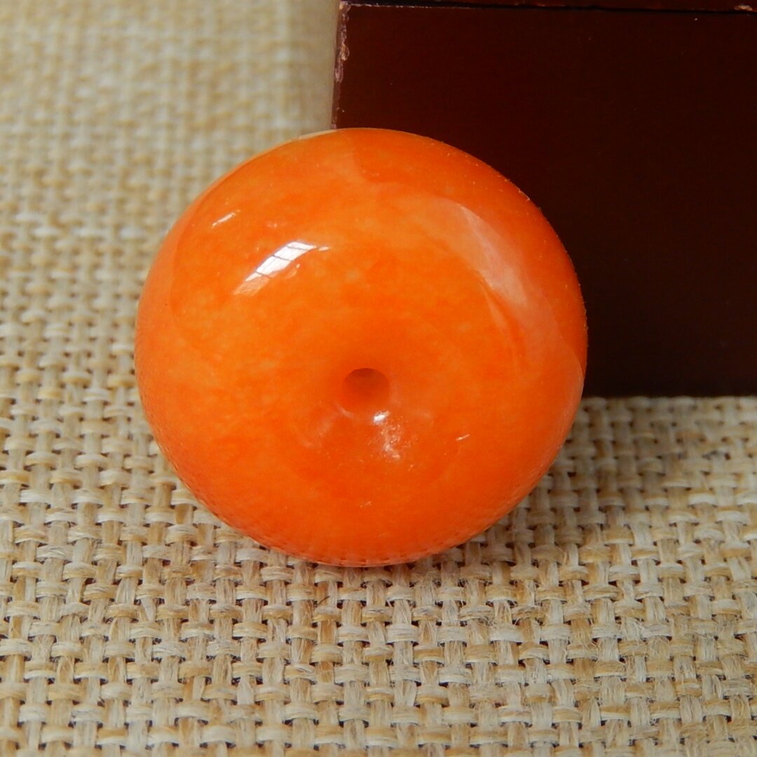 缅甸A货翡翠原石明料玉石毛料冰糯种红翡俏色平安扣挂件吊坠V1199