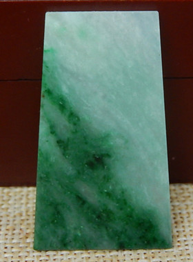 缅甸天然A货翡翠原石半明料玉石毛料冰糯种飘绿片料无事牌K1489