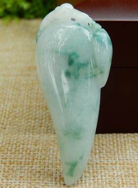 缅甸天然A货翡翠原石半明料玉石毛料成品冰糯种飘花福瓜挂件Y6848