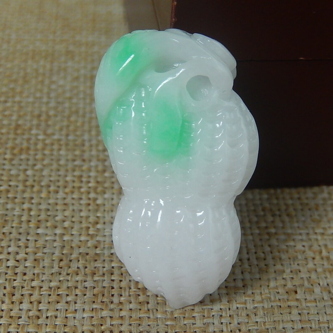 正品缅甸天然A货翡翠原石明料玉石毛料飘绿生意兴隆挂件吊坠V1433