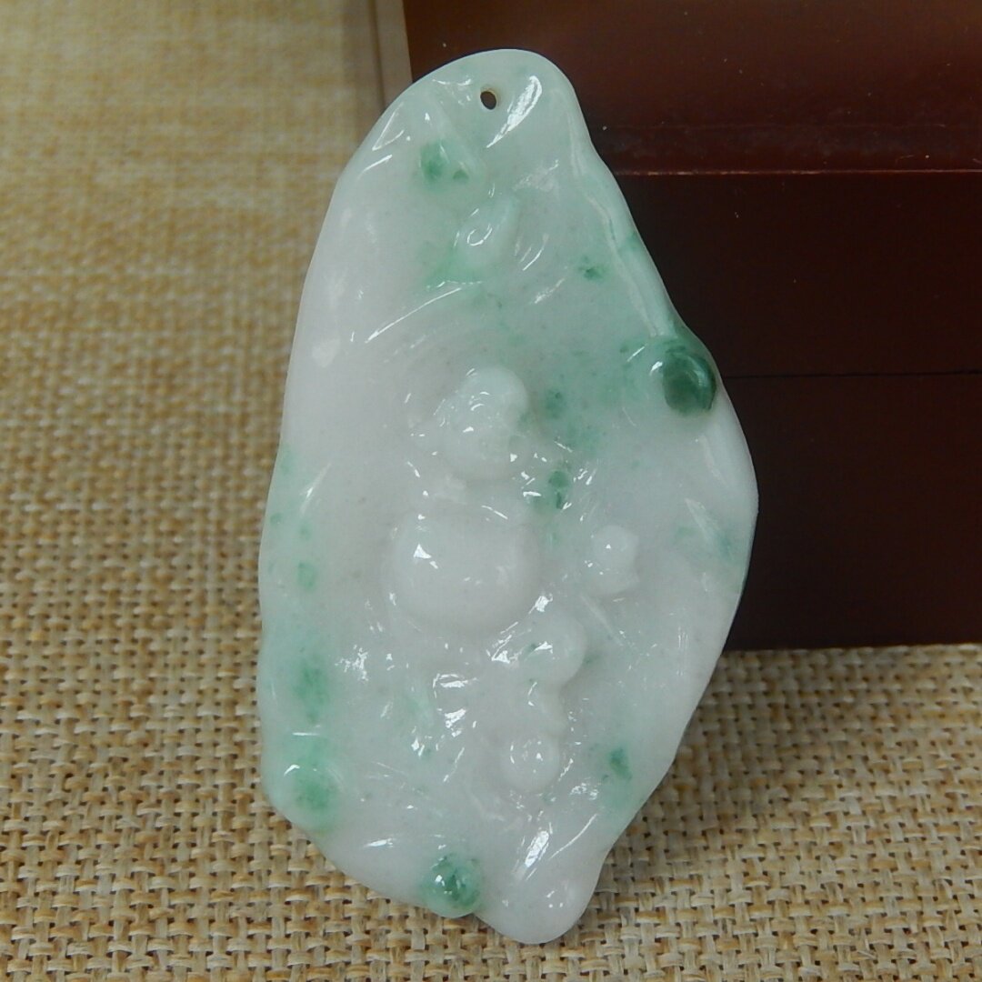 正品缅甸天然A货翡翠原石明料玉石毛料糯种飘花开心佛公挂件K7511