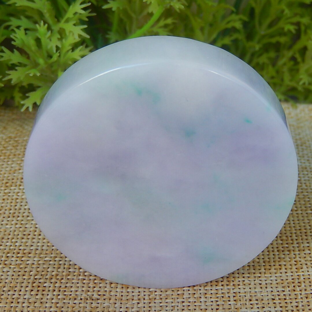 缅甸天然A货翡翠原石半明料玉石毛料冰糯种紫罗兰飘花手镯芯K4953