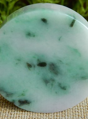 缅甸天然A货翡翠原石半明料玉石毛料冰糯种飘绿手镯芯边角料F8116