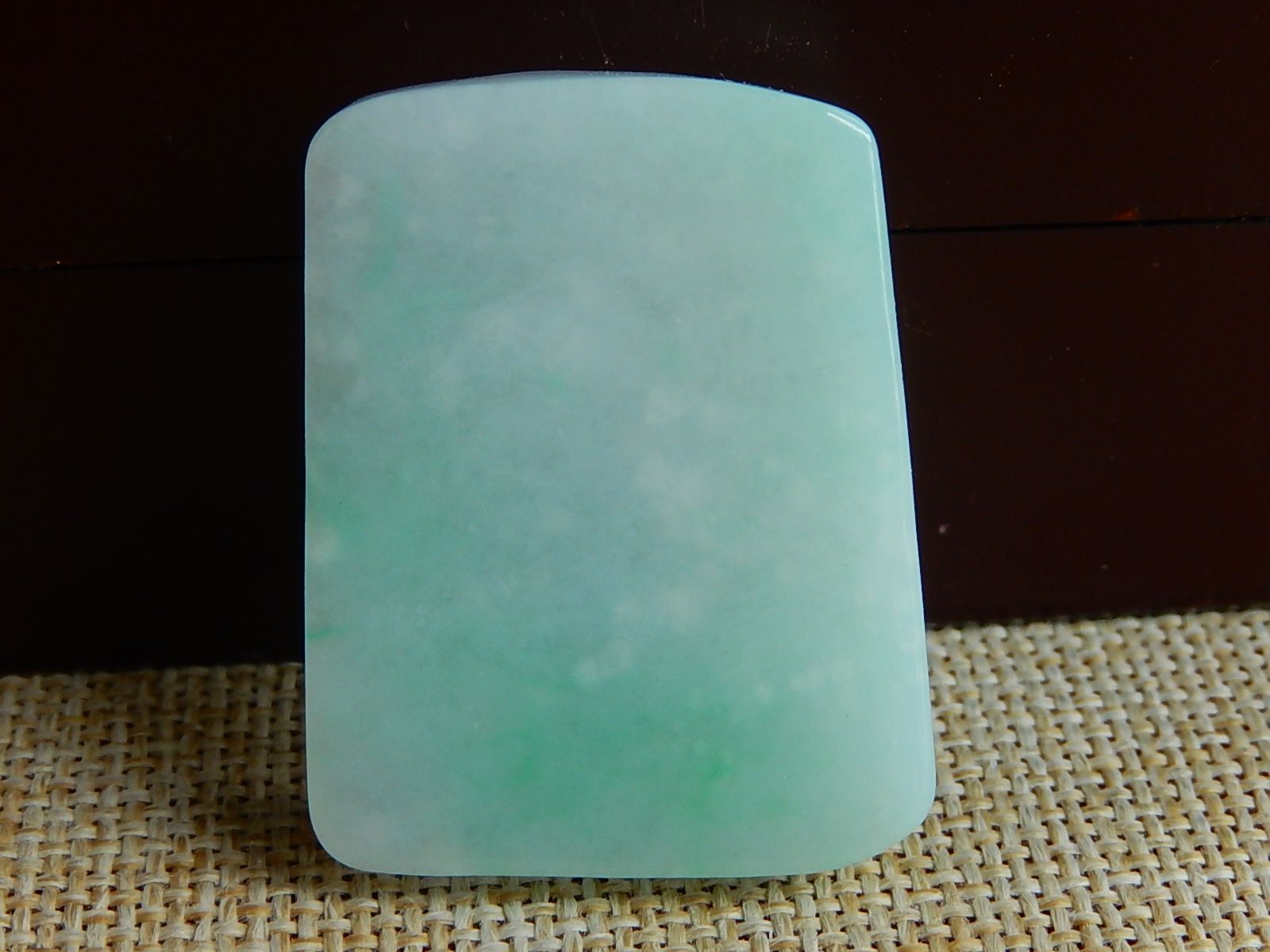 缅甸天然A货翡翠原石明料玉石毛料冰糯种飘绿雪花棉片料挂件F7098