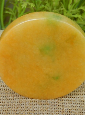 缅甸A货翡翠原石明料玉石毛料大马坎黄加绿手镯芯边角料牌子K5038