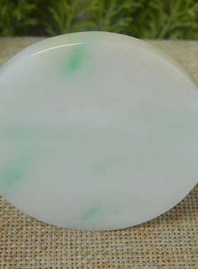 缅甸天然A货翡翠原石半明料玉石毛料冰糯种飘绿手镯芯边角料K9475