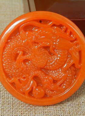 缅甸A货翡翠大马坎满色红翡龙牌