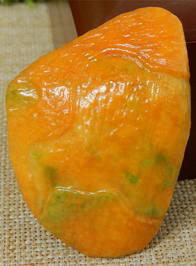 缅甸A货翡翠原石半明料玉石毛料老坑大马坎黄加绿边角料挂件K3038