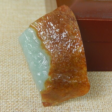 缅甸天然A货翡翠原石明料玉石毛料老坑大马坎蓝水边角料牌子V3644