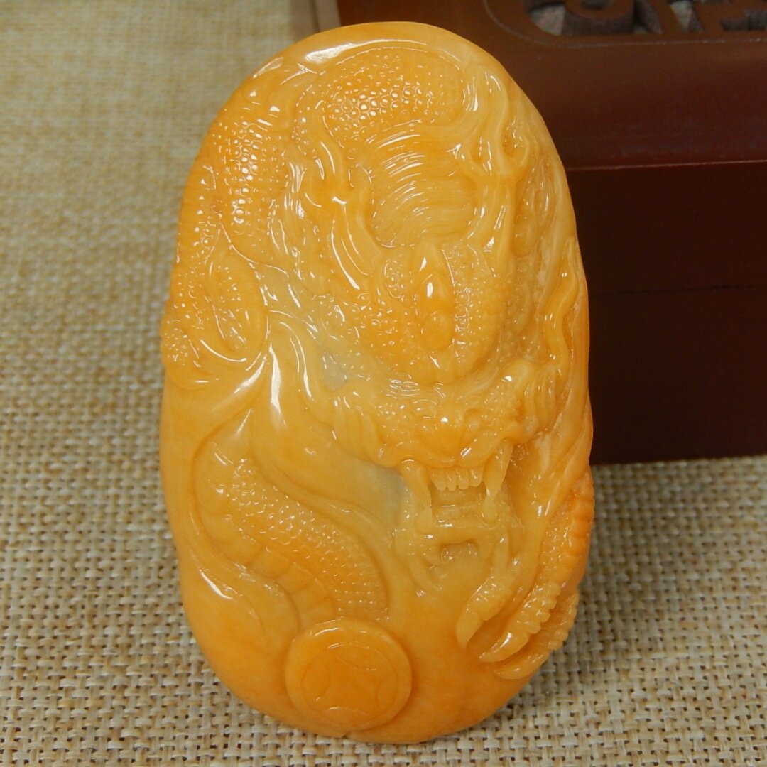 缅甸A货翡翠原石半明料玉石毛料老坑大马坎满色黄翡龙牌挂件K9736