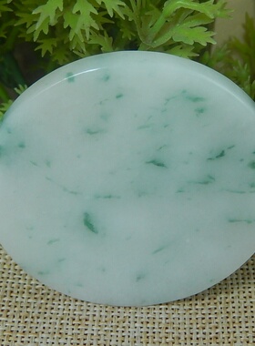 缅甸天然A货翡翠原石半明料玉石冰糯种飘绿手镯芯边角料牌子K8515