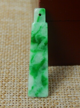 缅甸天然A货翡翠原石半明料玉石冰糯种飘绿片料边角料无事牌K5887