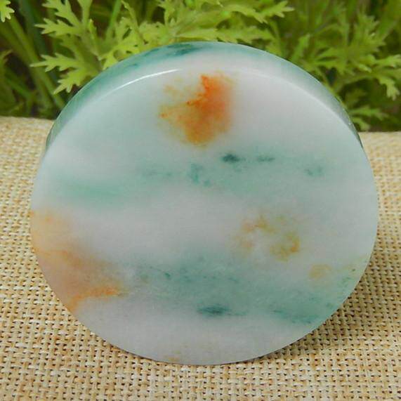 缅甸天然A货翡翠原石明料玉石毛料冰糯种洒金飘花手镯芯牌子H7022