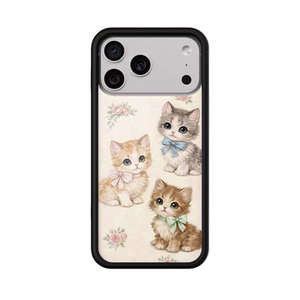 wf手机壳适用苹果手机壳三只小猫iPhone17promax手机壳16pro全包15硬壳14欧美13复古17pro花卉保护套小猫花园