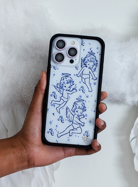 欧美f联名天使三只丘比特Cherubs可爱苹果15适用iPhone14/13ProMax手机壳时尚全包防摔夏日12防摔WF保护套17