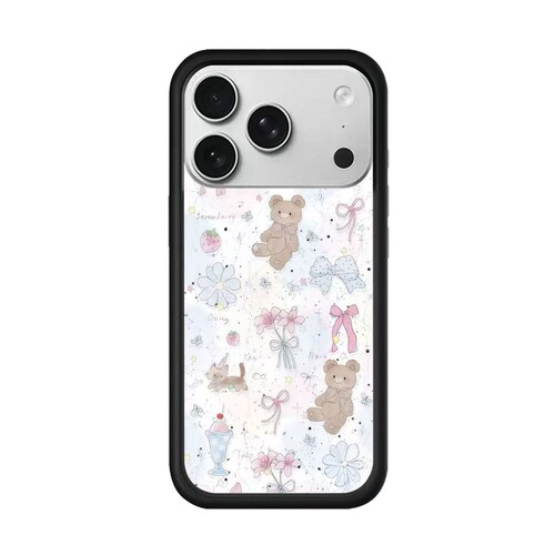 wf手机壳花卉小熊适用苹果手机壳iPhone17promax手机壳16pro硬壳14欧美17pro防摔15可爱18pro小红书同款