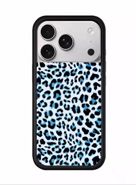 野花wf手机壳蓝色豹纹/紫色/黑白小猫适用苹果17Pro手机壳iphone16/15/14/13/12/Pro/Max防摔保护套波点高级