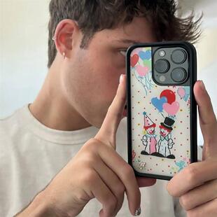 WF手机壳小丑爱心气球Clown欢乐派对适用iphone16苹果17promax/15/14/13pro/max/plus欧美17防摔wf保护套
