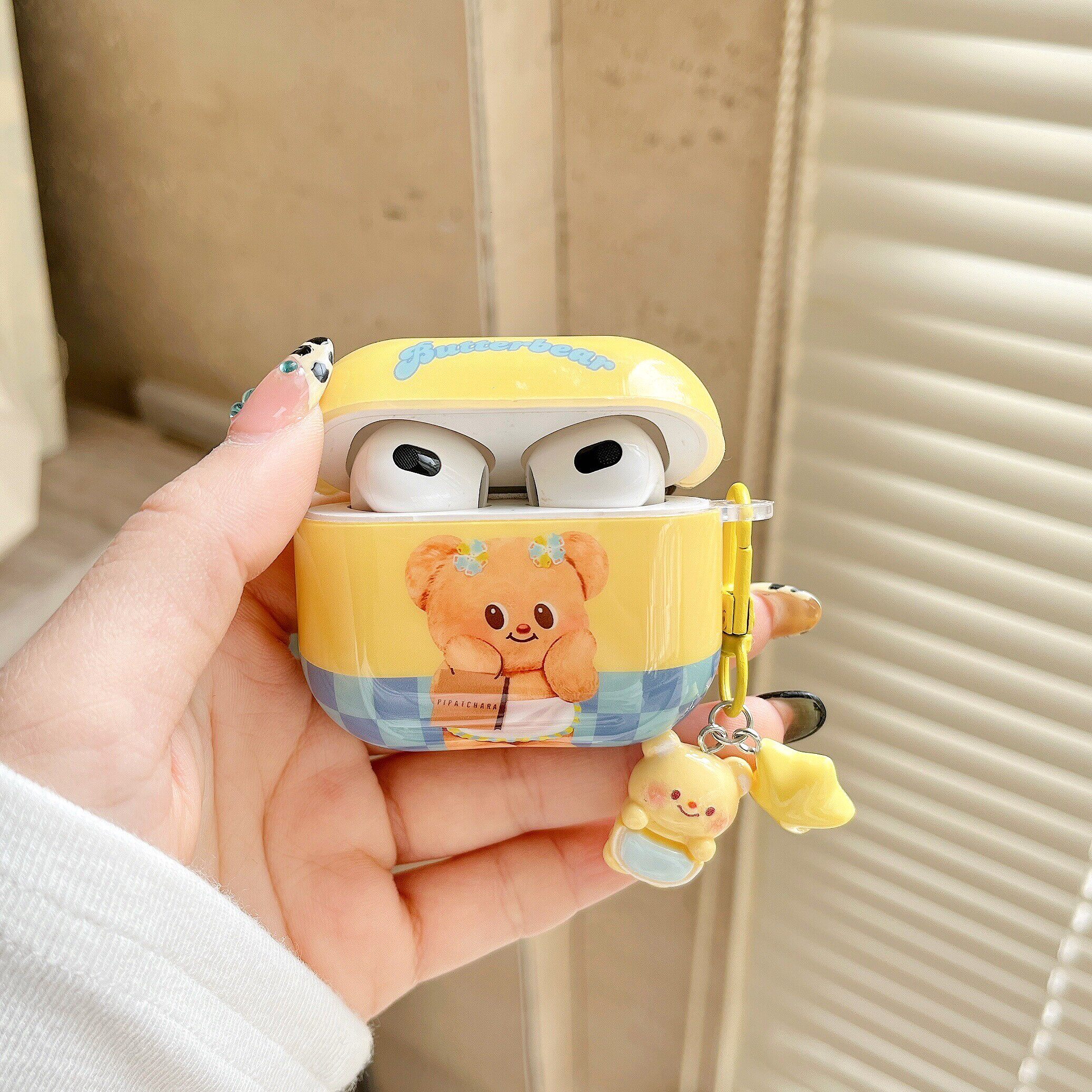 黄油小熊适用苹果AirPods4代耳机保护套Pro2/3代耳机保护壳新款降噪款外壳aipods可爱女生卡通外壳软耳机壳