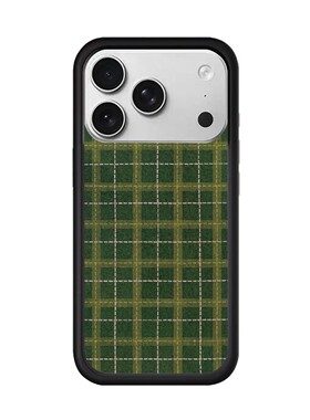 wf手机壳适用苹果手机壳绿色格纹格子iPhone17promax手机壳16pro全包15硬壳14欧美13复古17pro花卉保护套新款