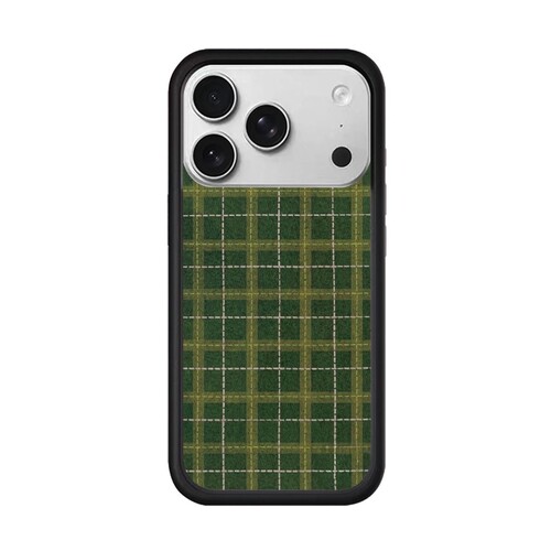 wf手机壳适用苹果手机壳绿色格纹格子iPhone17promax手机壳16pro全包15硬壳14欧美13复古17pro花卉保护套新款