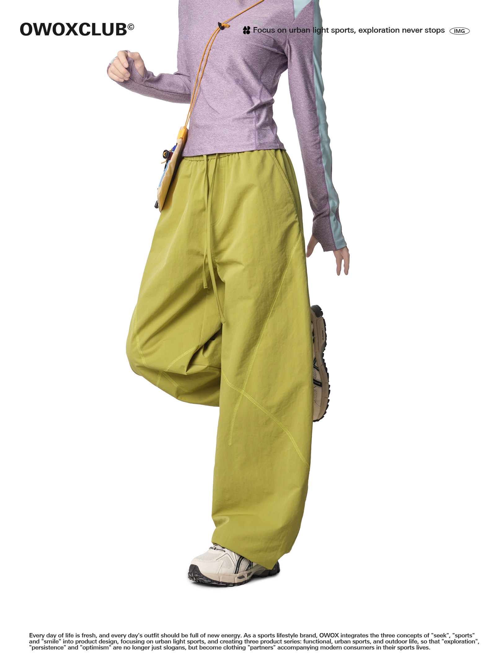 Outdoor Straight-Leg Loose Color-Block Hasselblad Line Drape Casual Sports Pants Design Couple Style Long Pants