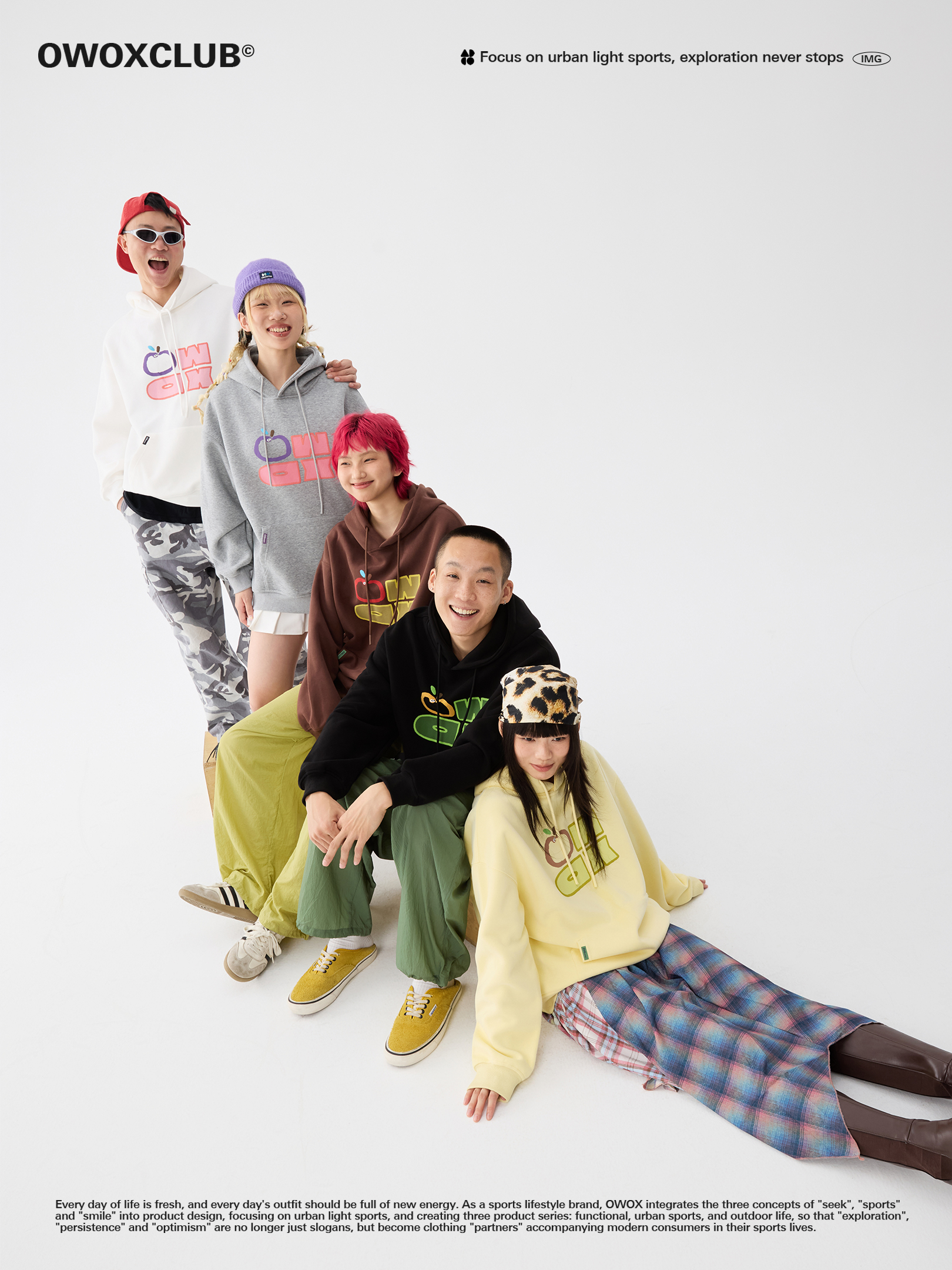 Fun Apple Print Lazy Style Hooded Sweatshirt for Women, Autumn Loose Casual Couple Wear Hoodie Top