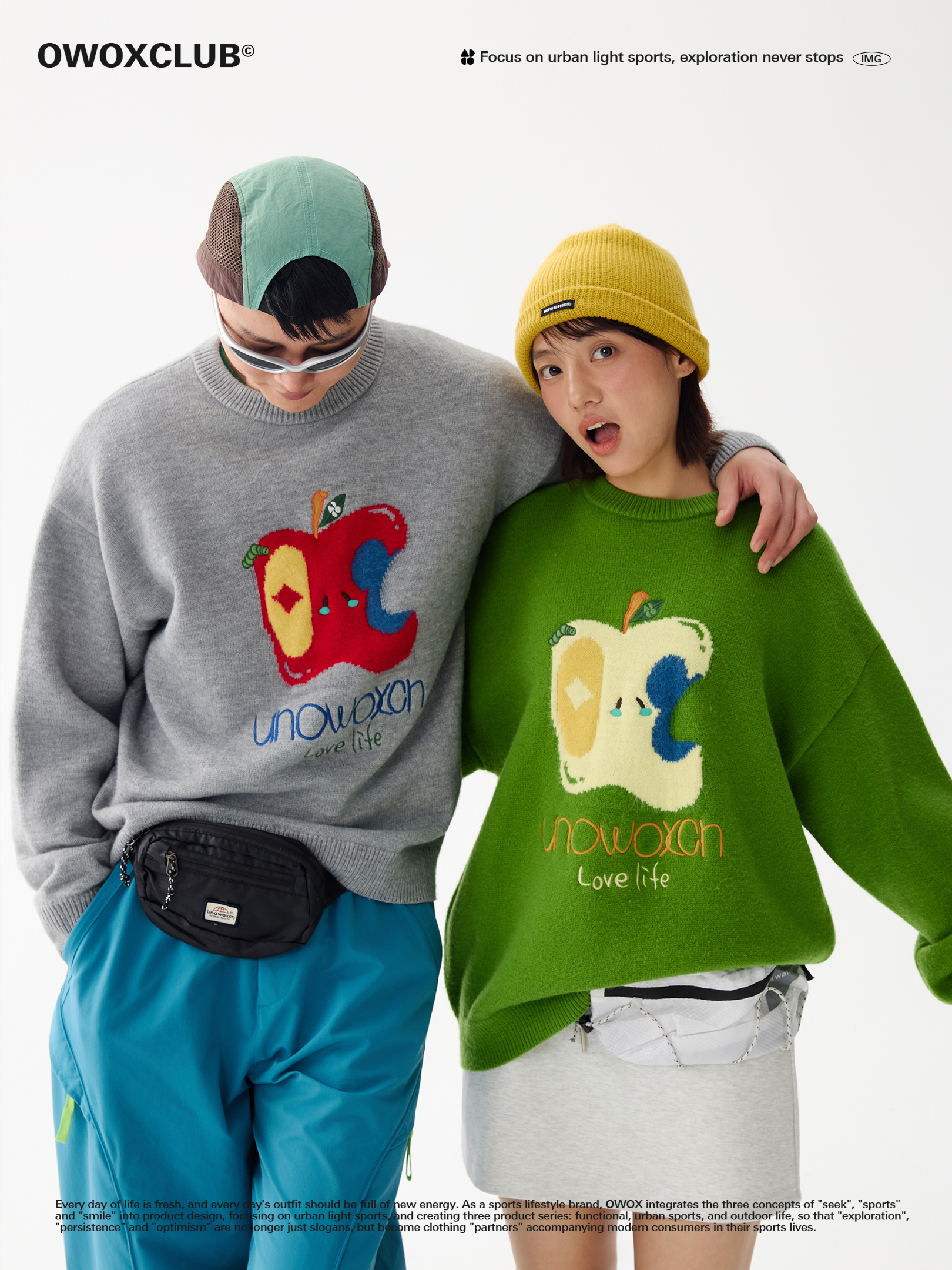 Stylish Apple Green Lazy-Style Sweater Jacket for Women, Autumn Knit Round Neck Top for Petite Figures