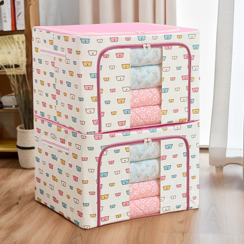 特大号布艺钢架收纳箱衣柜搬家用整理储物箱衣服棉被袋子特价清仓