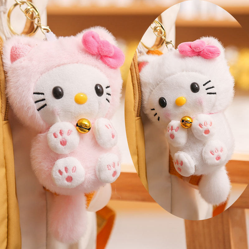 卡通hellokitty猫包包挂件可爱毛绒公仔玩偶钥匙扣书包挂饰小礼物