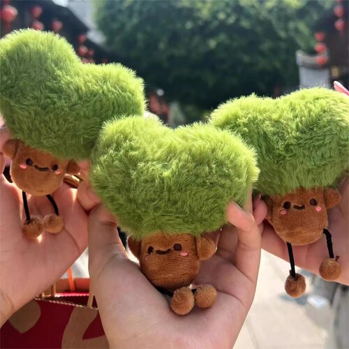 创意爱心树钥匙扣毛绒挂件