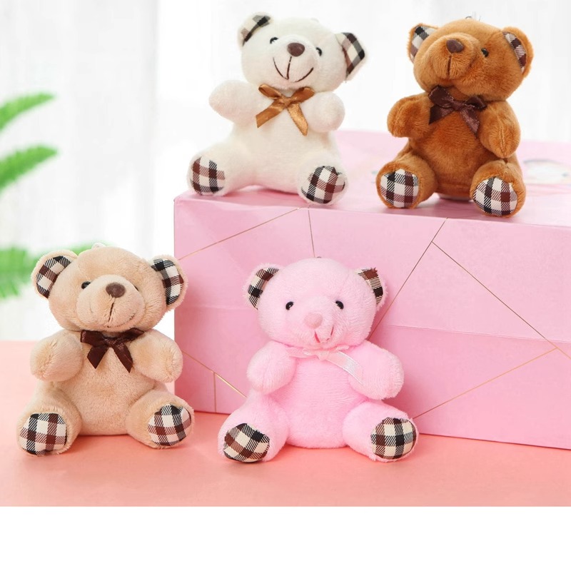 小号10CM小熊公仔挂件可爱泰迪熊玩偶挂件抛洒玩偶婚庆活动礼品