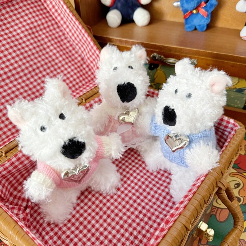 西高地小狗挂件毛绒公仔少女心卡通情侣男女迷你学生骑行钥匙扣