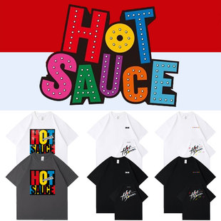 babymonster专辑HotSauce联名周边衣服同款短袖T恤纯棉宽松打底衫