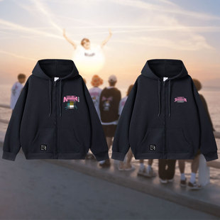 SEVENTEEN17演唱会周边同款卫衣服加绒薄款印花秋冬拉链开衫外套