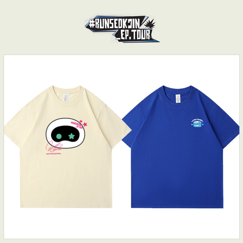 金硕珍演唱会周边短袖T恤230g重磅纯棉宽松落肩袖印花男女