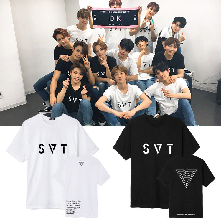 SEVENTEEN组合2018 FM演唱会周边印花同款短袖T恤男女打歌衣服