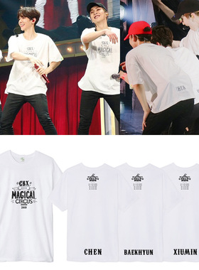 EX0 CBX MagicalCircus 2019演唱会金钟大珉锡边伯贤同款短袖T恤