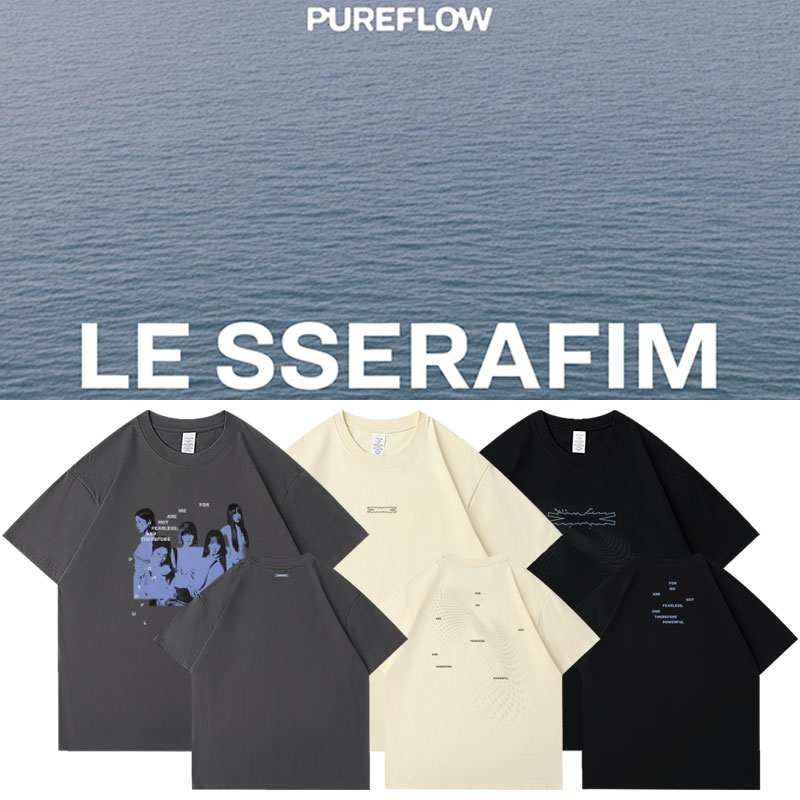 2026LESSERAFIM专辑PUREFLOW快闪周边应援衣服同款短袖T恤纯棉夏图片