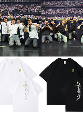 MONSTA X演唱会ConnectX日本场周边应援衣服同款短袖T恤纯棉男女