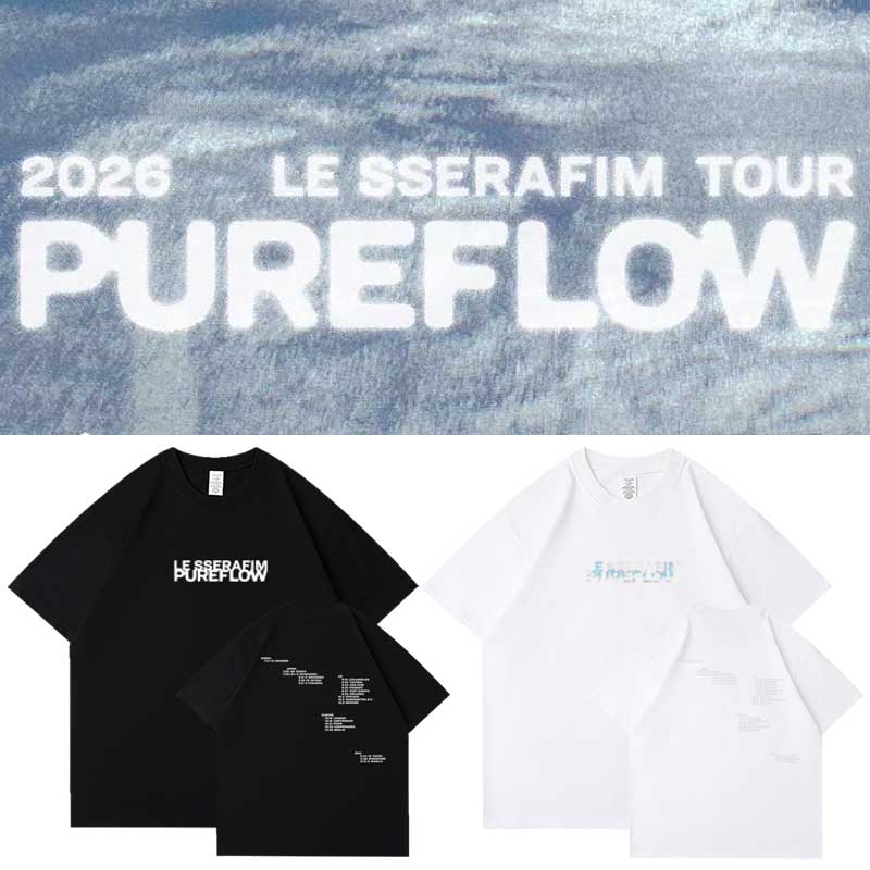 2026LESSERAFIM演唱会PUREFLOW周边应援衣服同款短袖T恤纯棉男女图片