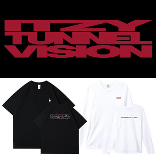 ITZY专辑TunnelVision周边应援快闪衣服同款短长袖T体恤纯棉印花