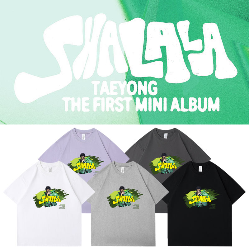 NCT127李泰容专SHALALA周边同款短袖t体恤宽松纯棉印花打歌衣服