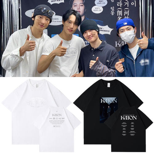 KAI金钟仁2025亚巡演唱会KAION周边衣服同款短袖T恤宽松印花纯棉