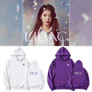 IU专周边同款卫衣纯棉印花加绒薄套头春秋冬连帽衫
