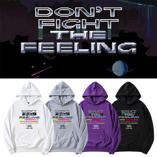 EXO周边同款卫衣服印花宽松套头薄款加绒连帽衫打歌服男女上衣服