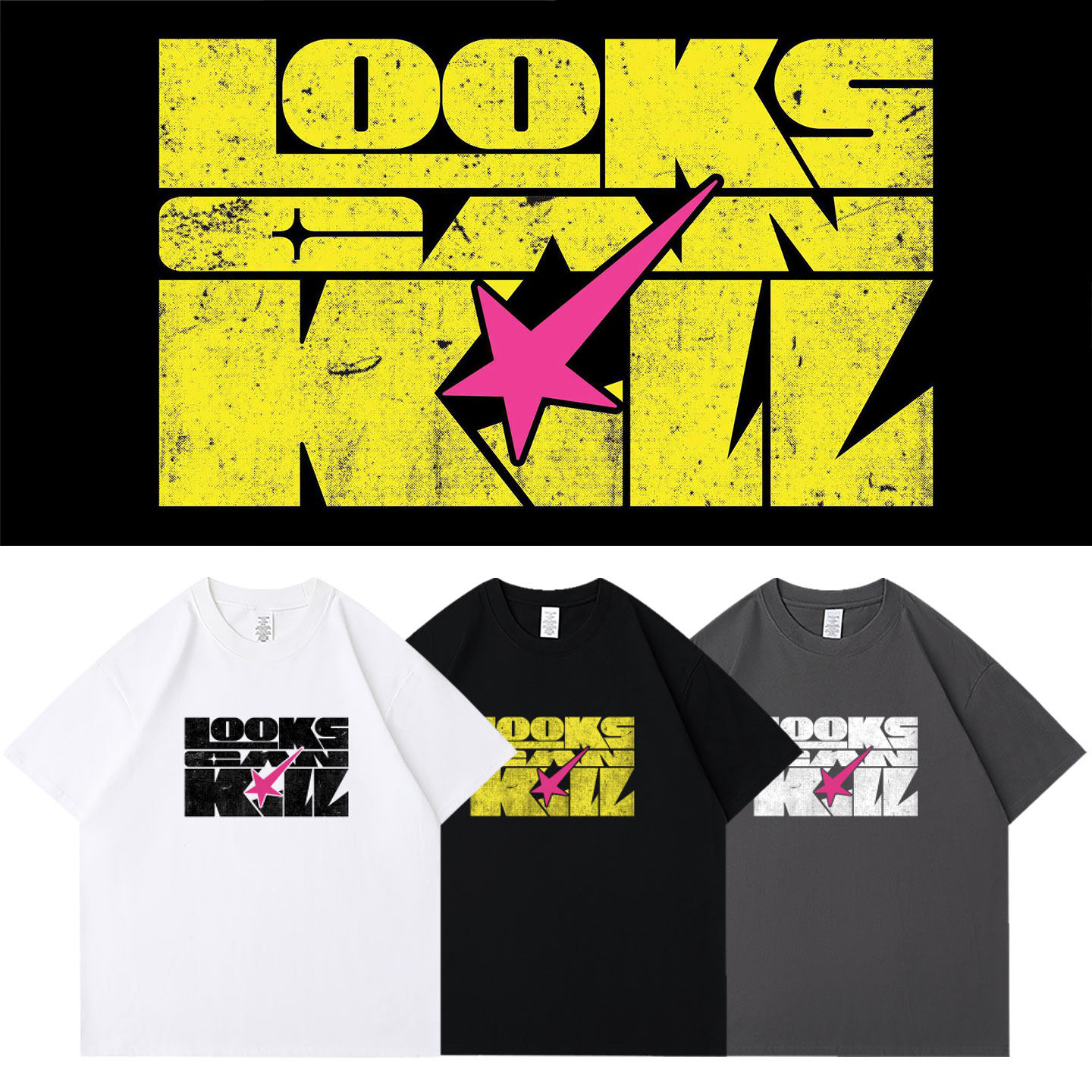 IVE2026新EPLooksCanKill自制应援周边衣服同款短袖T体恤纯棉印花