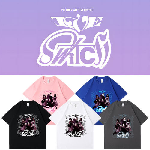 IVE二辑IveSwitch周边应援同款短袖T恤夏季印花宽松上衣服打底衫