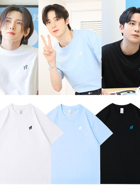 ATEEZ2023演唱会周边同款短袖t体恤宽松落肩印花夏季纯棉打歌衣服